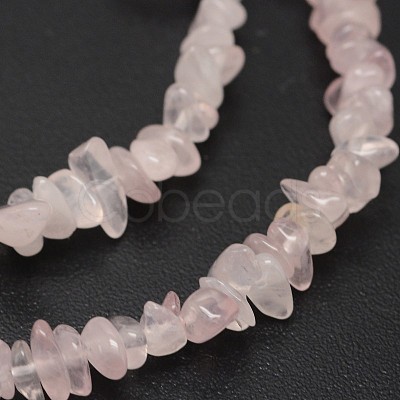 Chips Natural Rose Quartz Beads Strands X-G-N0164-39-1