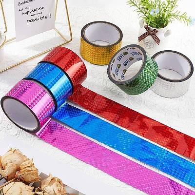 50M Laser Shining Bopp Plastic Scrapbook Decorative Adhesive Tapes AJEW-WH20002-57B-04-1
