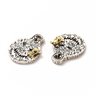 Rack Plating Brass Micro Pave Cubic Zirconia Pendants KK-K165-24-1