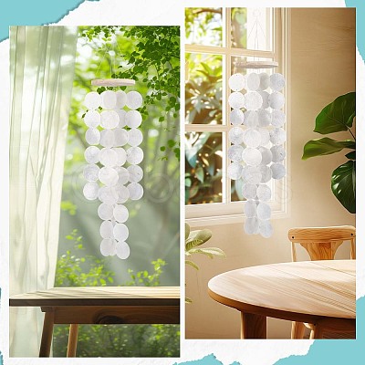1Pc Natural Shell Wind Chimes AJEW-SP0002-44-1