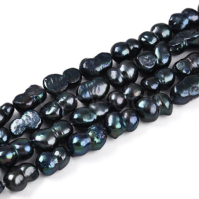 Natural Nucleated Baroque Keshi Pearl Beads Strands PEAR-S020-F13-01-1
