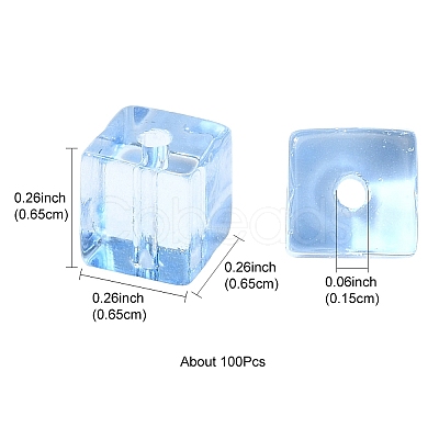 100Pcs Baking Paint Transparent Glass Beads DGLA-YW0001-35G-1