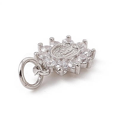 Brass Micro Pave Cubic Zirconia Charms ZIRC-F132-36P-1