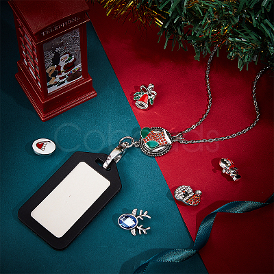 DIY Interchangeable Christmas Office Lanyard ID Badge Holder Necklace Making Kit DIY-SC0022-02-1