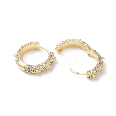 Brass Micro Pave Cubic Zirconia Hoop Earrings EJEW-P259-02G-1