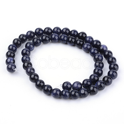 Synthetic Blue Goldstone Beads Strands X-G-Q462-4mm-28-1