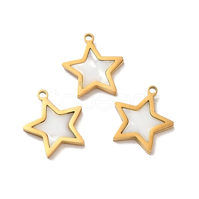 Ion Plating(IP) Hand Polished 304 Stainless Steel Star Charms STAS-A080-11G-1
