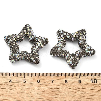 Star Shape Polymer Clay Rhinestone Beads CLAY-NH0001-06-1