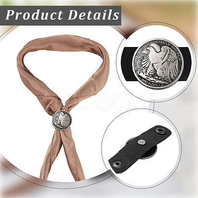 6Pcs Alloy with Imitation Leather Scarf Clips AJEW-CL0004-82B-1