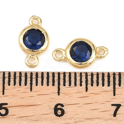 Brass Pave Cubic Zirconia Connector Charms KK-TAC0015-01G-10-1