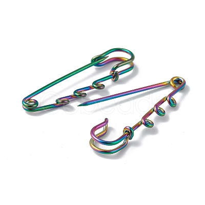 Ion Plating(IP) 304 Stainless Steel Safety Pins Brooch Findings STAS-I673-06MC-1