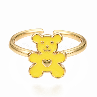Brass Enamel Cuff Rings RJEW-N035-020-NF-1