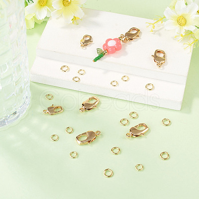 10Pcs 2 Styles Brass Lobster Claw Clasps KK-TA0009-15-1