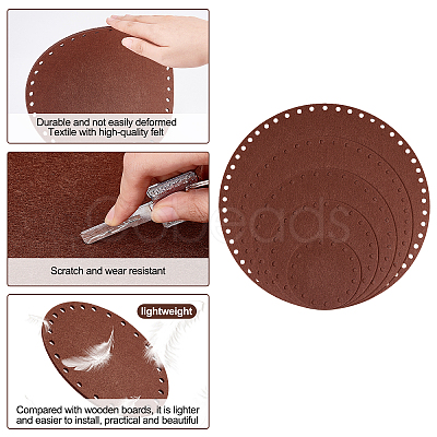 10 Pcs 5 Style Flat Round Felt Fabric DIY-PH0009-24C-1