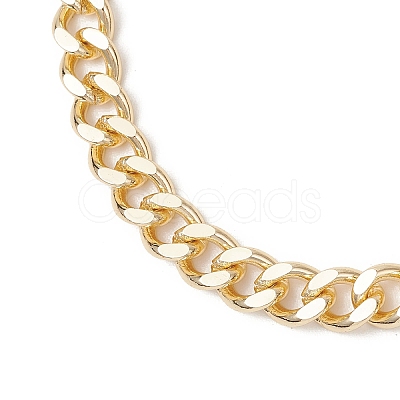 8MM Brass Cuban Link Chain Necklaces for Men Women NJEW-JN05881-1