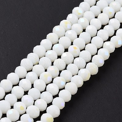 Electroplate Opaque Solid Color Glass Beads Strands EGLA-A034-P2mm-L17-1