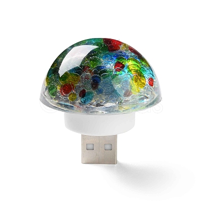 Resin & Epoxy Resin Decor Plate Night Light DJEW-K030-01B-1
