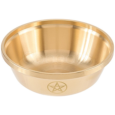 Brass Offering Bowl for Altar Meditation AJEW-WH20816-262A-1