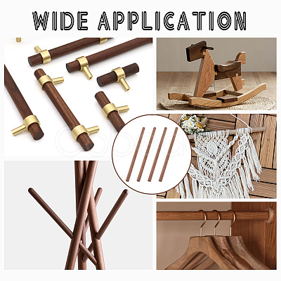 Round Walnut Wooden Sticks LS-WOOD-WH0034-27B-1
