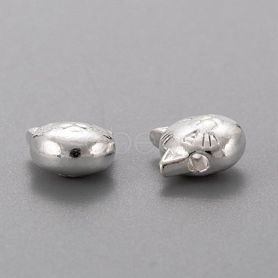 Tibetan Style Alloy Kitten Beads X-TIBEP-GC178-S-RS-1