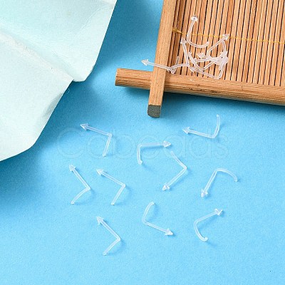 Acrylic L-Shaped Nose Ring AJEW-YW0001-06D-1