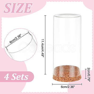 4Pcs High Borosilicate Glass Dome Cover DJEW-PH0001-37-1