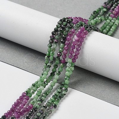 Gradient Color Natural Ruby in Zoisite Beads Strands G-D080-A03-1