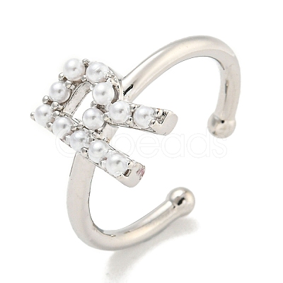 Rack Plating Brass Open Cuff Rings for Women RJEW-F162-01P-R-1