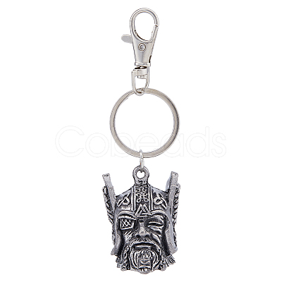 Viking One-eyed General Zinc Alloy Pendant Keychain KEYC-WH0004-96AS-1