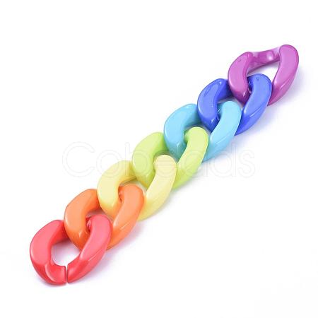 Handmade Opaque Acrylic Curb Chains AJEW-JB00573-1
