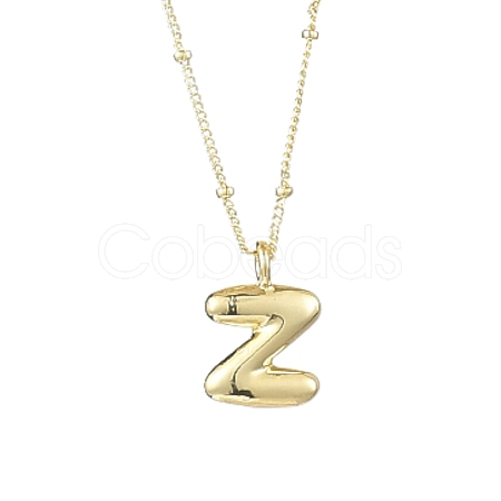 1Pc Initial Letter Brass Pendant Necklaces NJEW-YW0001-24Z-1