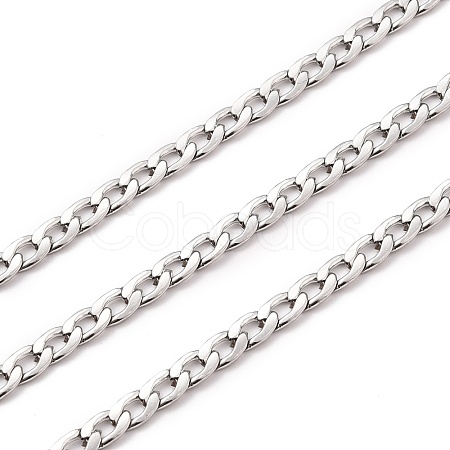 Tarnish Resistant 304 Stainless Steel Cuban Link Chains CHS-M003-13P-B-1