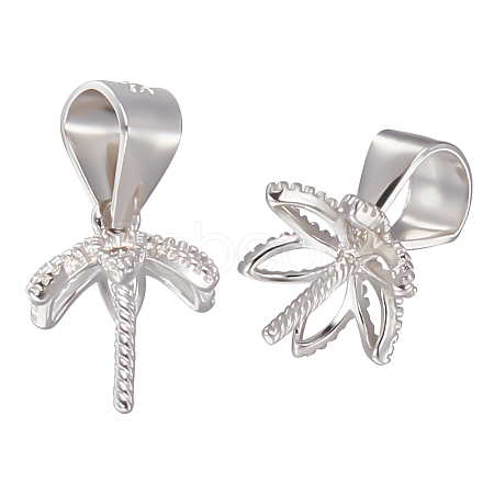 Anti-Tarnish 4Pcs Sterling Silver Screw Eye Pin Cup Peg Bails STER-BBC0002-05P-1