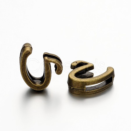 Tibetan Style Antique Bronze Plated Alloy Letter Slide Charms PALLOY-J542-U-NF-1