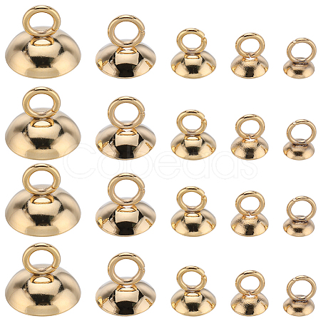 SUNNYCLUE 100Pcs 5 Size 201 Stainless Steel Bead Cap Pendant Bails STAS-SC0006-01-1