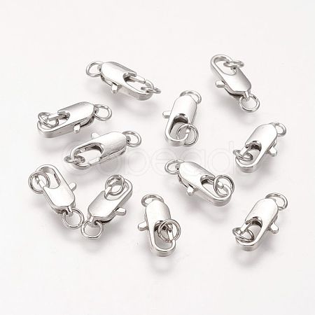 Brass Lobster Claw Clasps X-KK-KK801-P-1