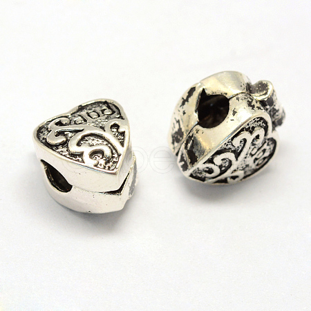 Alloy European Style Clasps PDLC-R001-12AS-1