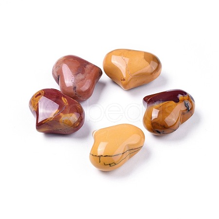 Natural Mookaite Heart Palm Stone G-F659-A04-1