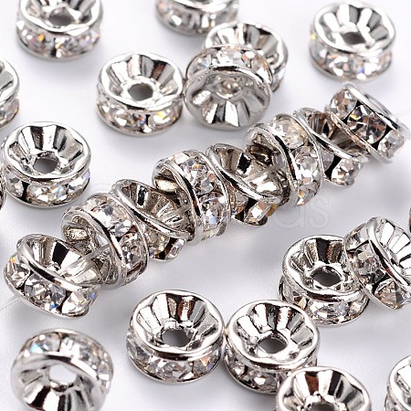Brass Rhinestone Spacer Beads RB-A014-Z8mm-01P-NF-1