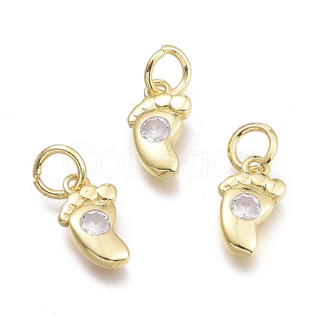 Brass Micro Pave Cubic Zirconia Pendants KK-P187-08A-G-1