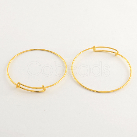 Adjustable Brass Expandable Bangle Making BJEW-R032-G-1