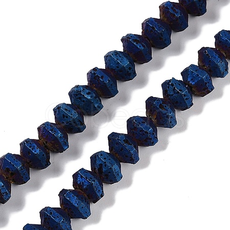 Electroplated Natural Lava Rock Beads Strands G-A234-F02-01C-1