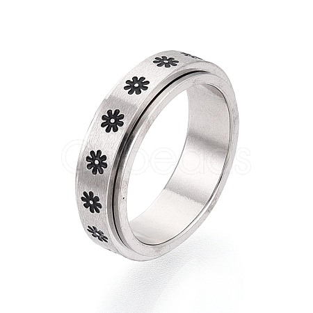 201 Stainless Steel Rotating Fidget Band Ring MATO-PW0001-059A-04-1