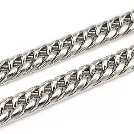 Tarnish Resistant 304 Stainless Steel Cuban Link Chains CHS-L001-52-1