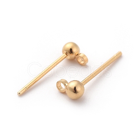 Brass Stud Earrings Findings X-KK-G333-09G-NF-1