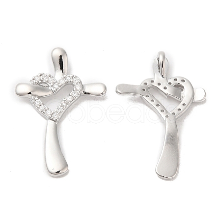 Brass & Cubic Zirconia Pendants KK-G468-43P-1