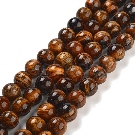 Natural Tiger Eye Round Bead Strands G-R200-12mm-1