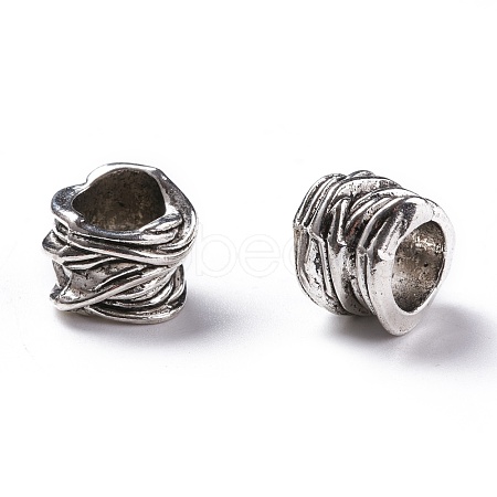 Tibetan Style Alloy Tube Barrel Beads TIBEB-LF11253YKG-AS-LF-1