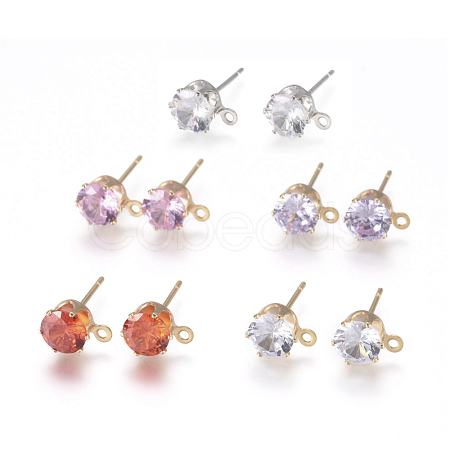 Brass Stud Earring Findings KK-L199-B-M-1