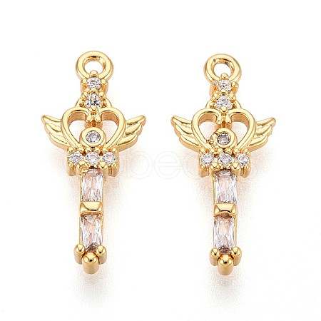 Brass Micro Pave Cubic Zirconia Pendants KK-N263-84G-1